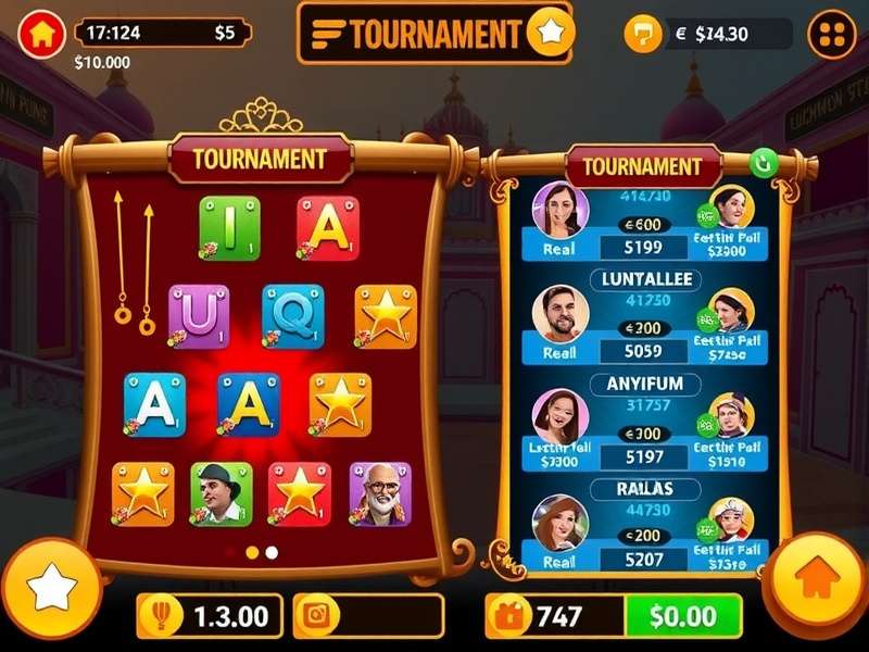 Lucknow Fortune tournament screen showing player rankings